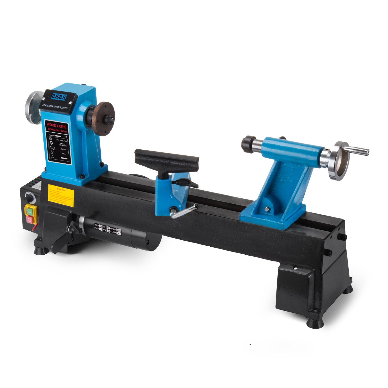 VEVOR Torno de Madera 12"x 18" Velocidad Variable 500-3800RPM y Pies de Goma