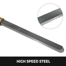 VEVOR Juego de cinceles para torno de carpintería Juego de 8 piezas Cincel para torno Cuchillas de acero HSS Herramientas de torneado de madera Estuche de madera para almacenamiento para tallado de madera Tallado de raíz Tallado de muebles Tornos de tallado Rojo