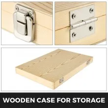 VEVOR Juego de cinceles para torno de carpintería Juego de 8 piezas Cincel para torno Cuchillas de acero HSS Herramientas de torneado de madera Estuche de madera para almacenamiento para tallado de madera Tallado de raíz Tallado de muebles Tornos de tallado Rojo