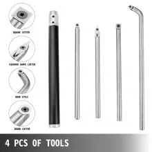 VEVOR Juego de 4 herramientas de torneado de madera para torno, herramientas de torno de carburo con forma de diamante, cortadores redondos y cuadrados, cinceles de torno reemplazables con mango de agarre, herramientas de torno para manualidades, bricolaje, aficionados
