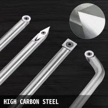 VEVOR Juego de 4 herramientas de torneado de madera para torno, herramientas de torno de carburo con forma de diamante, cortadores redondos y cuadrados, cinceles de torno reemplazables con mango de agarre, herramientas de torno para manualidades, bricolaje, aficionados