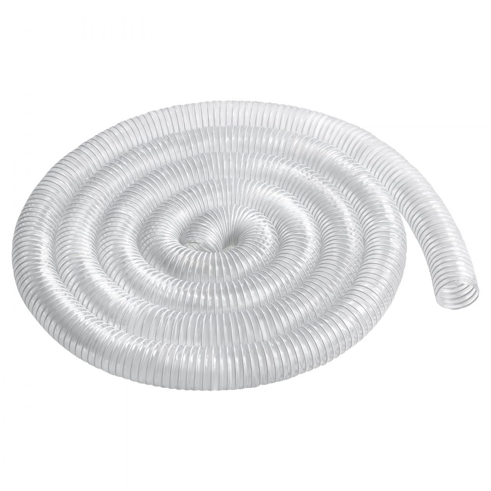 Manguera de recolección de polvo VEVOR de 2,5'' x 20' Manguera transparente flexible de PVC engrosado