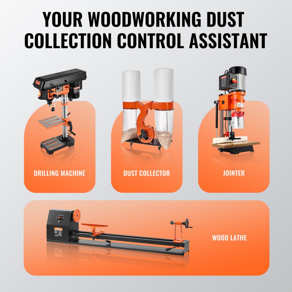 Manguera de recolección de polvo VEVOR, 4'' x 20', PVC engrosado, flexible, transparente y resistente a perforaciones, con bobina de alambre de acero al carbono y 4 abrazaderas de acero inoxidable 304, para sierra de mesa, sierra de cinta, cepilladora y ensambladora.