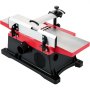 Regruesadora de sobremesa para carpintería VEVOR con carcasa roja y negra.