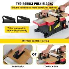 VEVOR Woodworking Benchtop Jointers 6inch with 1650W Motor,Heavy Duty Benchtop Planer Precise Cutterhead 2000rpm ,2 Push Blocks Fence Depth Scale,Large Aluminum Work Table for Woodworking