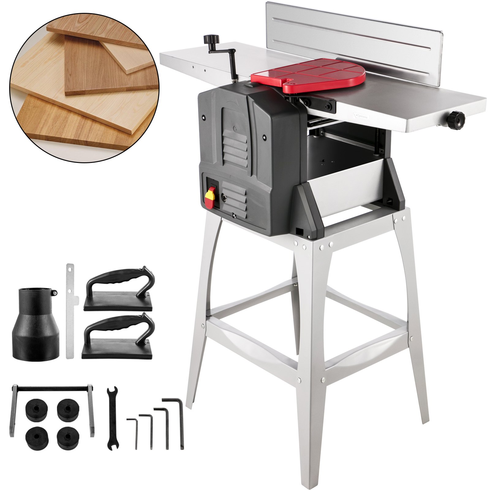 VEVOR Juntas de carpintería de 8 pulgadas, 1500 W, cepilladora de juntas resistente, 9000 RPM/min, 6 M/min, 120 mm, grosor de corte, junta de madera, para cepilladora de corte de madera