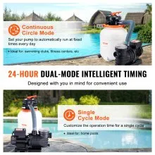 Bomba de filtro de arena VEVOR para piscinas sobre el suelo, 12 pulgadas, 3000 GPH, sistema de bombas de piscina de 1/2 HP y juego combinado de filtros con válvula multipuerto de 6 vías y cesta de colador, para piscinas domésticas y comerciales