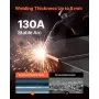 Soldadora MIG VEVOR, máquina de soldadura MIG sinérgica de 130 A, soldadora multiproceso 3 en 1 con núcleo fundente MIG/Stick/Lift TIG, soldadora MIG portátil de 110 V con tecnología inversor IGBT y pantalla digital.