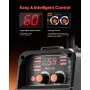 Soldadora MIG VEVOR, máquina de soldadura MIG sinérgica de 130 A, soldadora multiproceso 3 en 1 con núcleo fundente MIG/Stick/Lift TIG, soldadora MIG portátil de 110 V con tecnología inversor IGBT y pantalla digital.