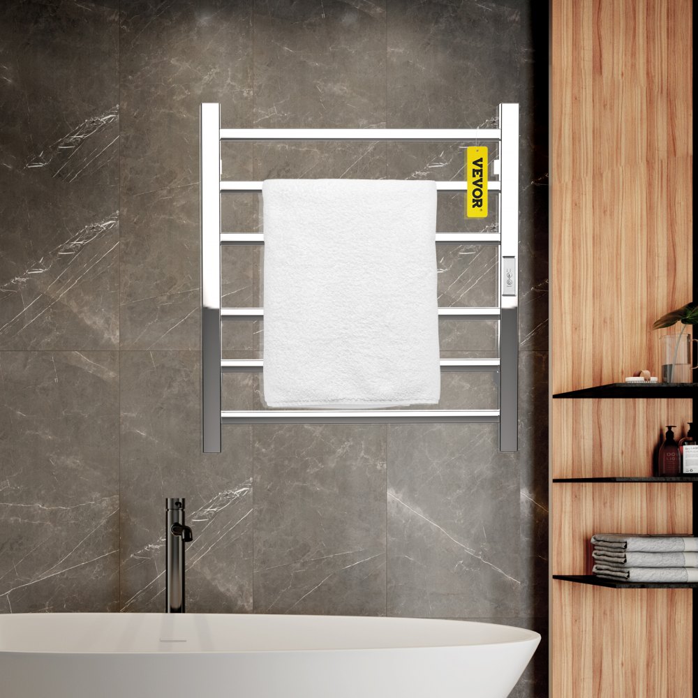 VEVOR Calentador de Toalla Eléctrico 6 Barras Radiador 110V 75W Acero Inoxidable