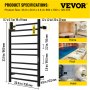 Dimensiones del toallero calefaccionado VEVOR y ubicaciones ideales para el hogar, la piscina y el hotel.
