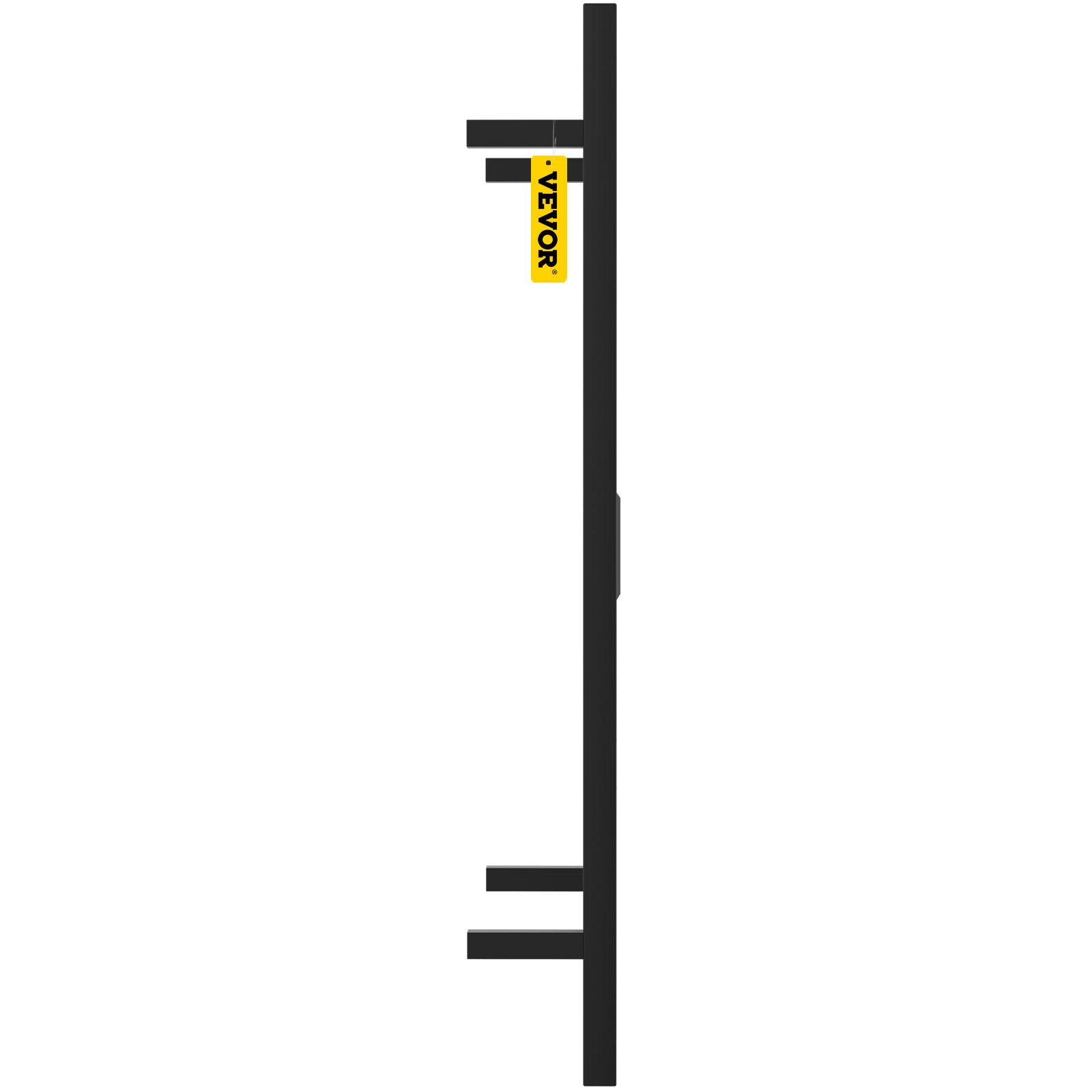 Toallero calefaccionado VEVOR, elegante diseño negro, vista lateral vertical.