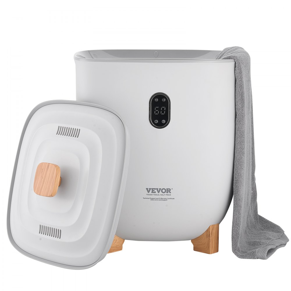 Calentadores de toallas VEVOR para baño, cubo calentador de toallas de 25 L con apagado automático para spa. Capacidad para hasta 5 toallas de baño grandes, mantas, ropa, batas de baño, pijamas y más.