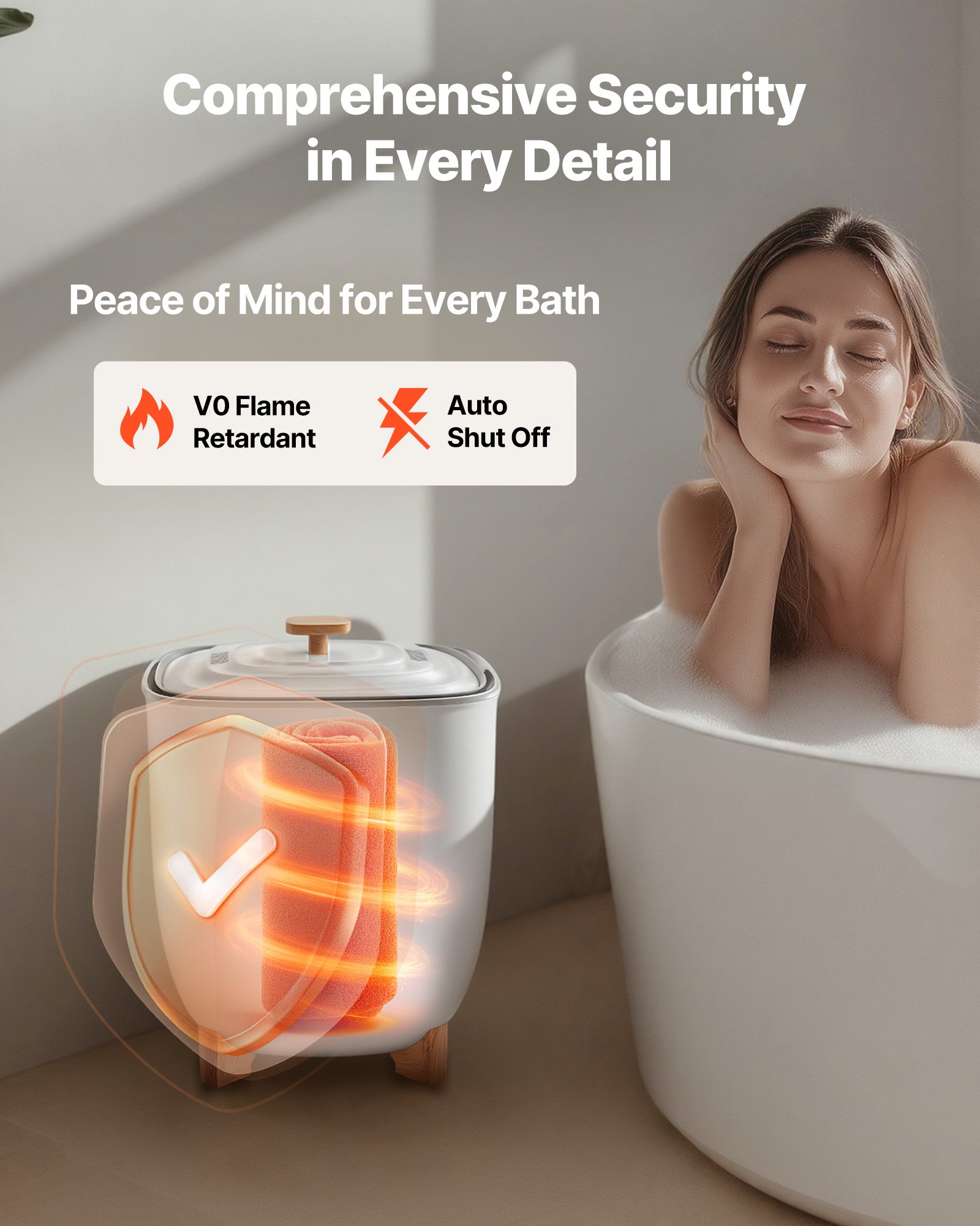 Calentadores de toallas VEVOR para baño, cubo calentador de toallas de 25 L con apagado automático para spa. Capacidad para hasta 5 toallas de baño grandes, mantas, ropa, batas de baño, pijamas y más.