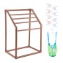 VEVOR Toallero de PVC para exterior de 5 barras, soporte independiente para toallas de piscina con clips, bolsa y gancho, organizador para secar colchas en interiores y exteriores, ideal para piscinas, baños y spas, color marrón