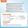 Cadena de ancla VEVOR, cadena de acero inoxidable 316 de 10 pies x 5/16 pulgadas, grillete de cadena de ancla de 3/8 pulgadas, carga de rotura de cadena de plomo de ancla de 7120 libras, carga de rotura de grillete de cadena de ancla de 9460 libras, cadena de ancla para barcos
