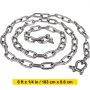 Cadena de ancla VEVOR, 6 pies x 1/4 pulgada, acero inoxidable con grillete.
