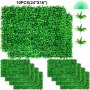 10 paneles de boj artificial VEVOR (24&quot; x 16&quot;) con exuberantes hojas verdes y plantas adicionales.