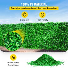 VEVOR Panel de madera de boj artificial UV 10 piezas Paneles de pared de seto de boj Paneles de pared de césped artificial Fondo de pared 24X16 "4cm Pared de hierba verde Cobertura falsa para decoración Valla de privacidad Interior Jardín al aire libre Patio trasero