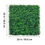 Panel de boj artificial VEVOR, 20 x 20 pulgadas (50,8 x 50,8 cm), hojas de un verde exuberante.
