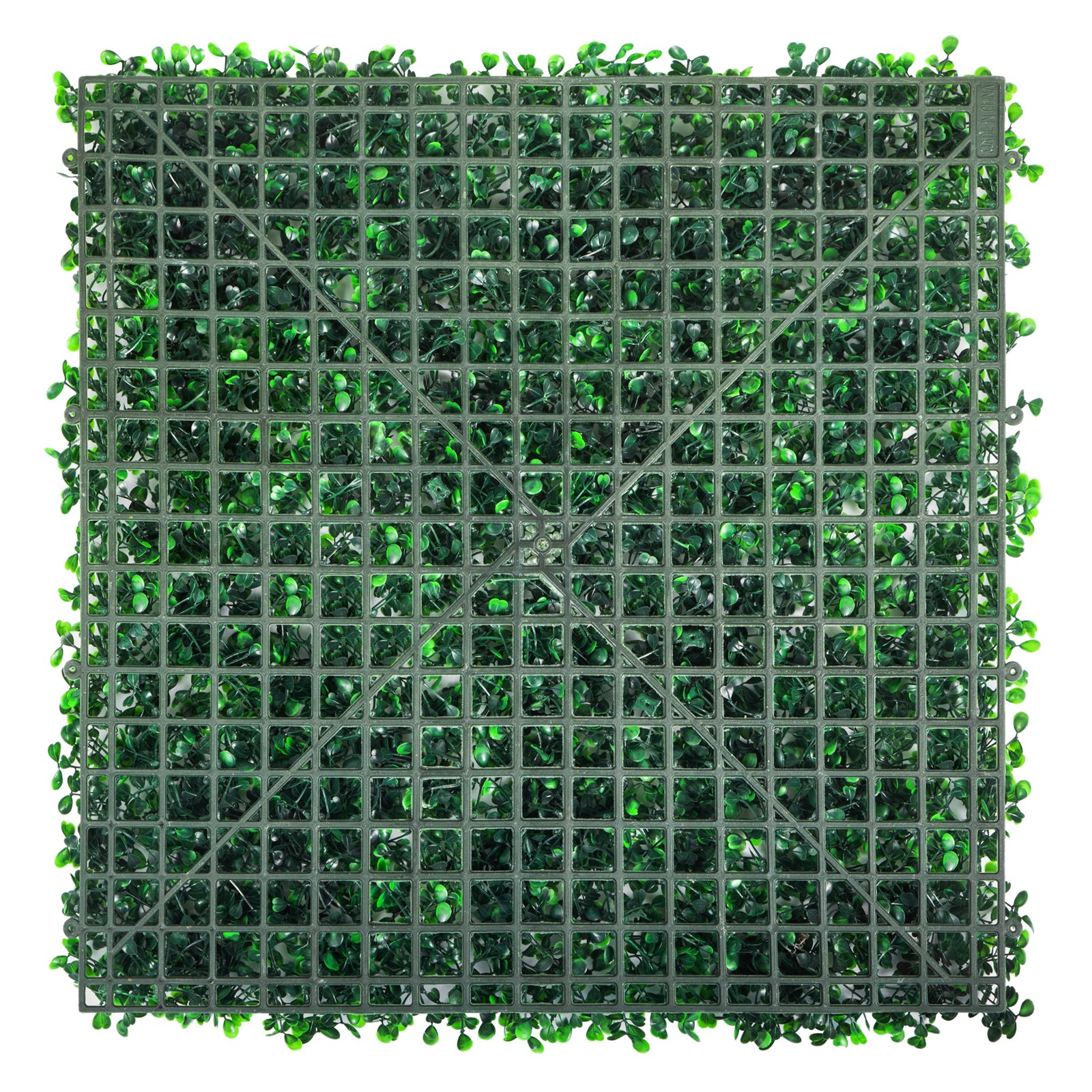 Paneles cuadrados de boj artificial VEVOR con exuberante follaje verde.