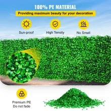 VEVOR Panel de madera de boj artificial UV 4 piezas Paneles de pared de seto de boj Paneles de pared de césped artificial Fondo de pared 24X16 "4 cm Pared de hierba verde Seto falso para decoración Valla de privacidad Interior Jardín al aire libre Patio trasero
