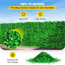 VEVOR Panel de boj artificial UV 6 paneles de pared de seto de boj, pared de fondo de césped artificial de 20 x 20 pulgadas, 4 cm, pared de hierba verde, seto falso para decoración, valla de privacidad, interior, jardín al aire libre, patio trasero