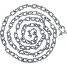 Cadena de ancla VEVOR, cadena de acero galvanizado de 10' x 5/16", grillete de cadena de ancla de 3/8", carga de rotura de cadena de plomo de ancla de 11650 libras, carga de rotura de grillete de cadena de ancla de 9460 libras, cadena de ancla para barcos, barcos