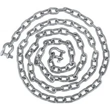 Cadena de ancla VEVOR, cadena de acero galvanizado de 10' x 5/16", grillete de cadena de ancla de 3/8", carga de rotura de cadena de plomo de ancla de 11650 libras, carga de rotura de grillete de cadena de ancla de 9460 libras, cadena de ancla para barcos, barcos
