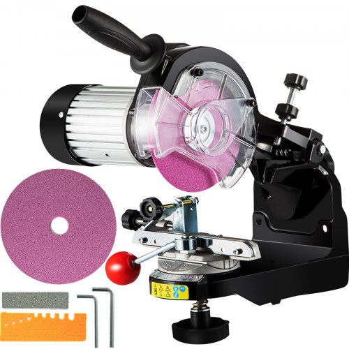 Afilador de motosierra VEVOR 230 W, molinillo de cadena ajustable multiángulo profesional 3000 RPM, afilador de hoja de motosierra eléctrica para cadenas de 1/4" a 2/5