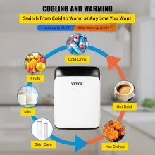 Tuspuzz Mini Nevera Pequeña Portátil 220 V/12 V 48 W 10 L Mini Refrigerador 26 x 25 x 35 cm Mini-Frigorífico Portátil Negro con Función de Frío y Calor para Maquillaje Cuidado la Piel Material ABS