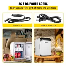 Tuspuzz Mini Nevera Pequeña Portátil 220 V/12 V 48 W 10 L Mini Refrigerador 26 x 25 x 35 cm Mini-Frigorífico Portátil Negro con Función de Frío y Calor para Maquillaje Cuidado la Piel Material ABS