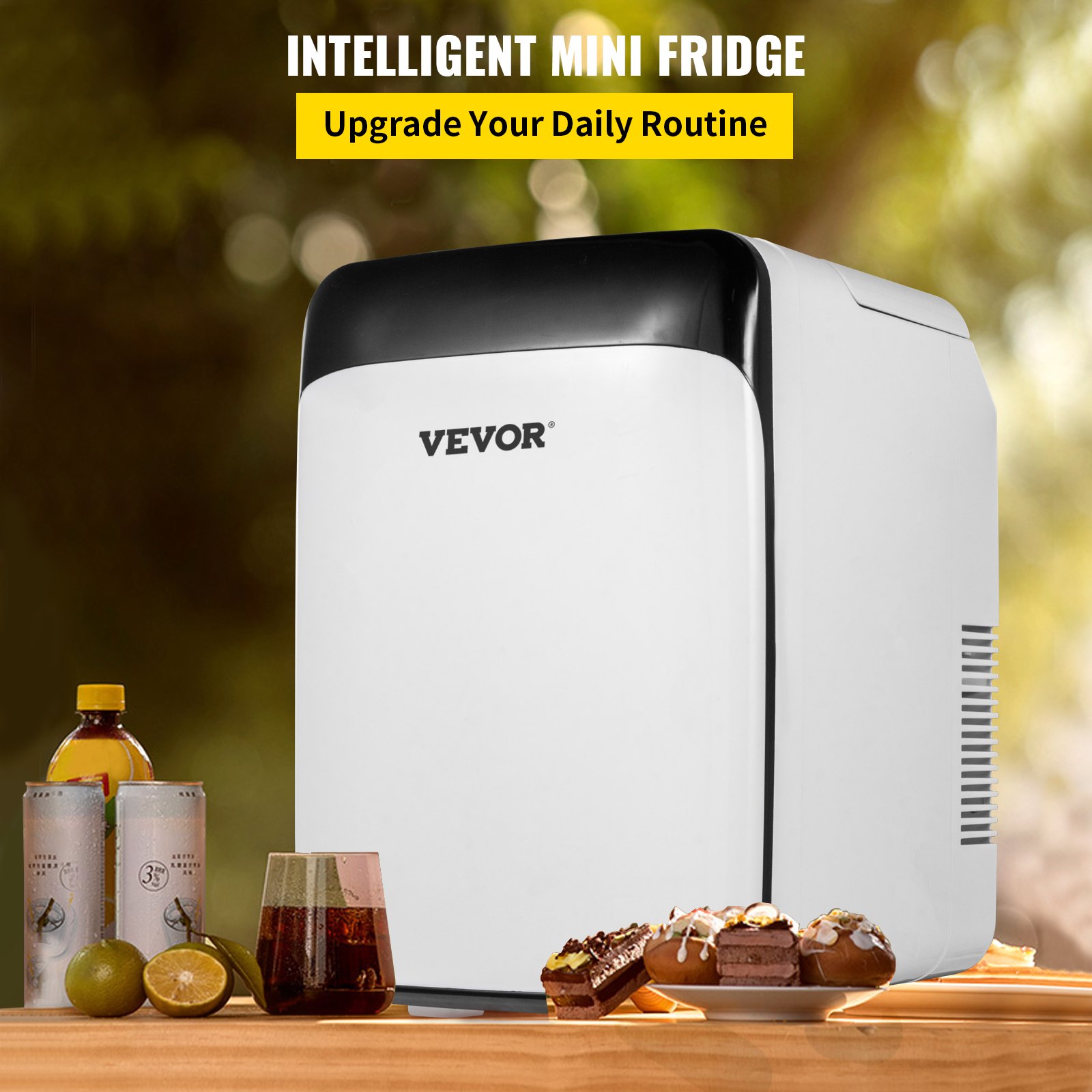 Tuspuzz Mini Nevera Pequeña Portátil 220 V/12 V 48 W 10 L Mini Refrigerador 26 x 25 x 35 cm Mini-Frigorífico Portátil Negro con Función de Frío y Calor para Maquillaje Cuidado la Piel Material ABS
