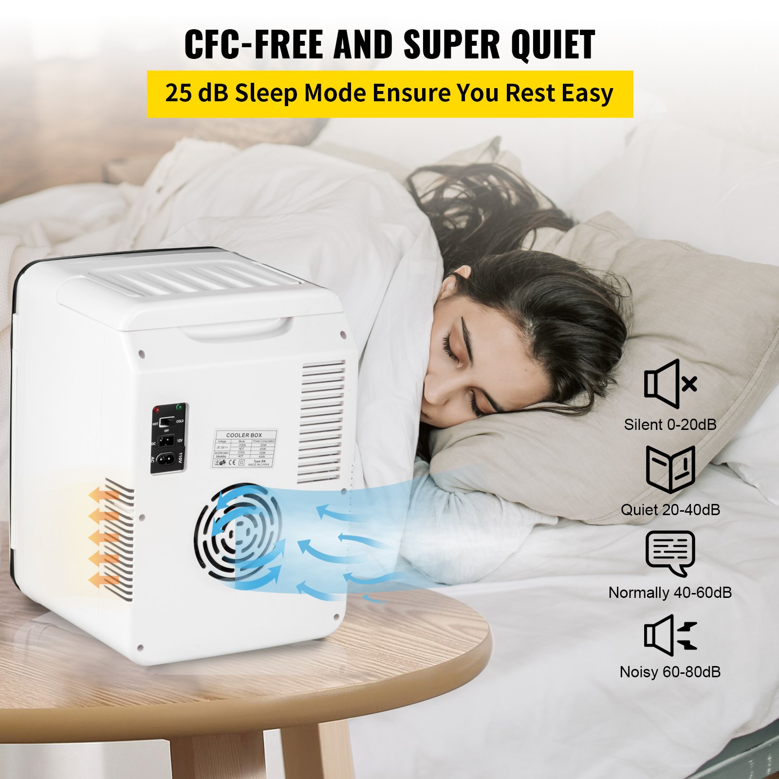 Tuspuzz Mini Nevera Pequeña Portátil 220 V/12 V 48 W 10 L Mini Refrigerador 26 x 25 x 35 cm Mini-Frigorífico Portátil Negro con Función de Frío y Calor para Maquillaje Cuidado la Piel Material ABS