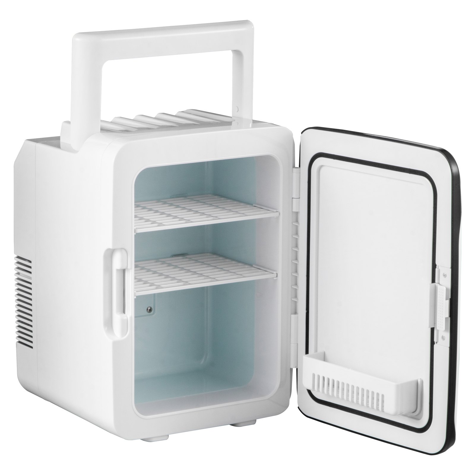 Tuspuzz Mini Nevera Pequeña Portátil 220 V/12 V 48 W 10 L Mini Refrigerador 26 x 25 x 35 cm Mini-Frigorífico Portátil Negro con Función de Frío y Calor para Maquillaje Cuidado la Piel Material ABS