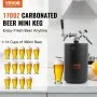 Sistema de grifo para growler de cerveza VEVOR, mini barril de 5 L y 170 oz, growler de cerveza presurizado de acero inoxidable 304, growler de barril con indicador de presión, grifo regulador de CO2 y aro antifugas para cerveza de barril, cerveza artesanal.