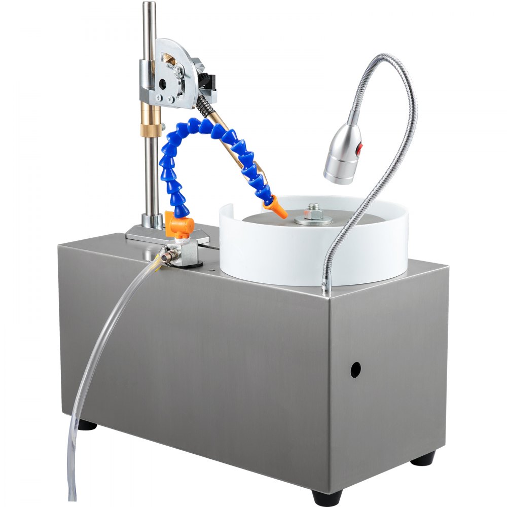 VEVOR Gem Faceting Machine 180W Jade Grinding Machine Pulidora 3000RPM Rock Pulidora Jewel Angle Pulidora con manipulador facetado Luz LED y bomba de agua Amoladora plana para pulidora de joyas (110V)