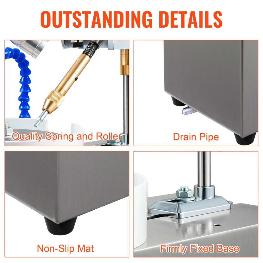 VEVOR Gem Faceting Machine 180W Jade Grinding Machine Pulidora 3000RPM Rock Pulidora Jewel Angle Pulidora con manipulador facetado Luz LED y bomba de agua Amoladora plana para pulidora de joyas (110V)