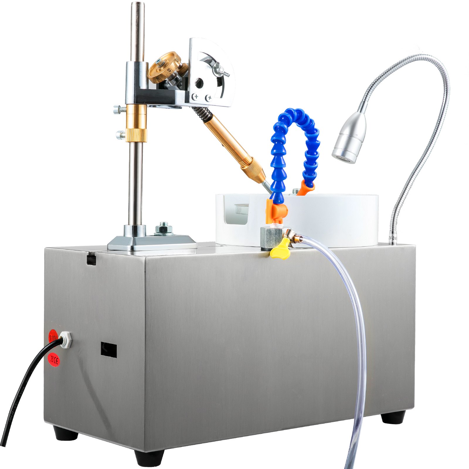 VEVOR Gem Faceting Machine 180W Jade Grinding Machine Pulidora 3000RPM Rock Pulidora Jewel Angle Pulidora con manipulador facetado Luz LED y bomba de agua Amoladora plana para pulidora de joyas (110V)