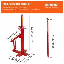 VEVOR Cambiador de neumáticos manual, herramienta de montaje portátil para destalonador de mano para neumáticos de 8 a 16 pulgadas, compatible con remolque de camión de coche, máquina de montaje de neumáticos para el hogar, garaje, pequeña tienda de automóviles