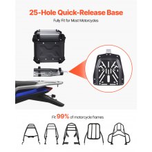 Baúl superior universal para motocicleta de 45 l con revestimiento de cuero