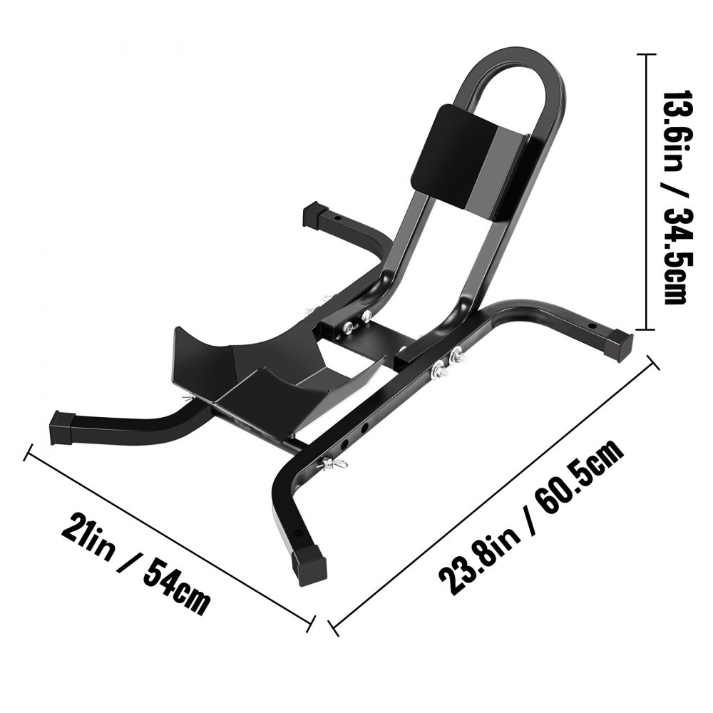 Calzo para llanta delantera de motocicleta VEVOR, soporte para rueda resistente de 1200 lbs, calzo delantero para motocicleta negra para ruedas de 17 a 21 pulgadas, soporte para remolque de acero de alta calidad, con tubo cuadrado estable y orificios ajustables