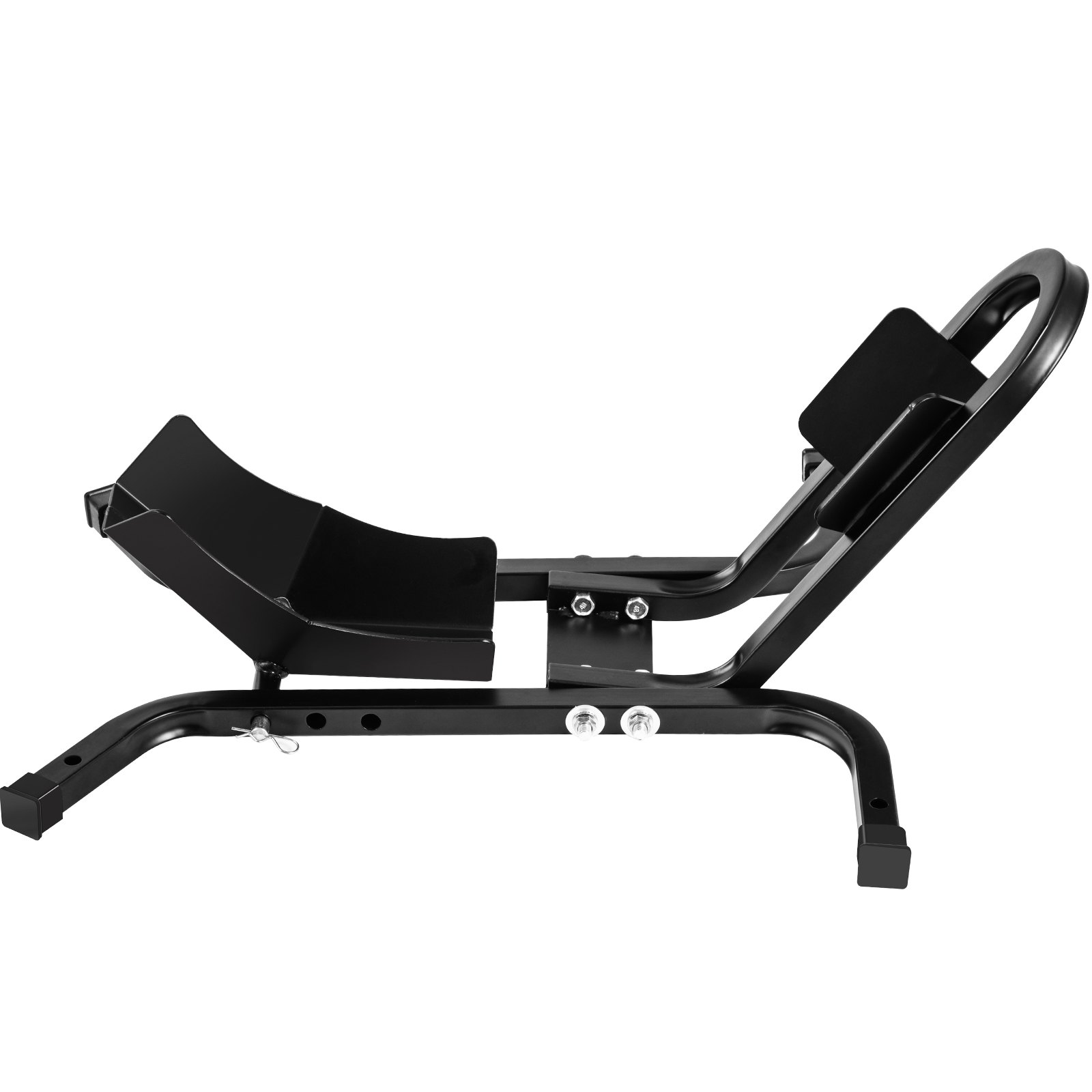 Calzo para llanta delantera de motocicleta VEVOR, soporte para rueda resistente de 1200 lbs, calzo delantero para motocicleta negra para ruedas de 17 a 21 pulgadas, soporte para remolque de acero de alta calidad, con tubo cuadrado estable y orificios ajustables