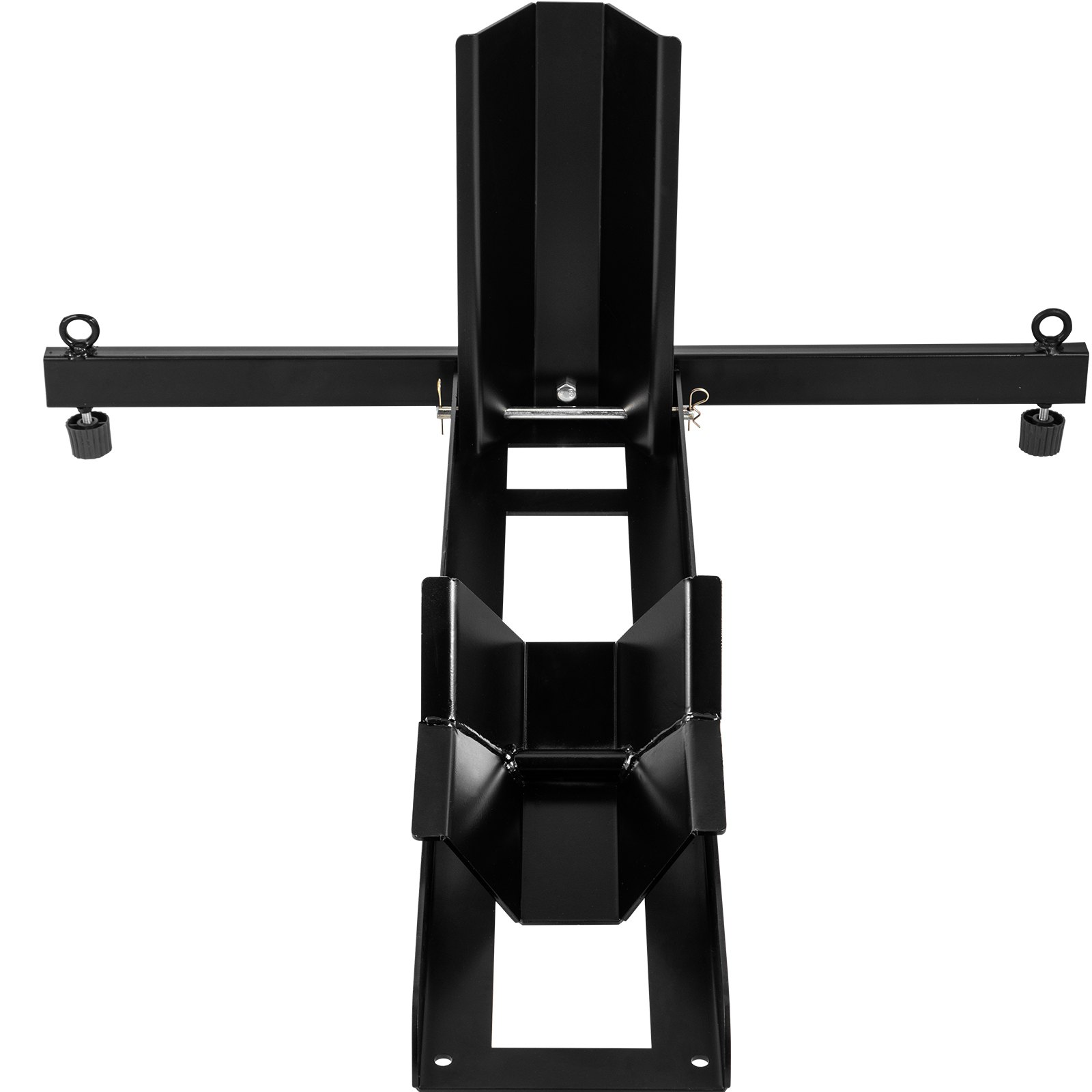 Calzo para llanta delantera de motocicleta VEVOR, soporte para rueda resistente de 1800 lbs, calzo delantero para motocicleta vertical negro para ruedas de 15 a 22 pulgadas, soporte para remolque de acero de alta calidad, con tubos estables y orificios ajustables