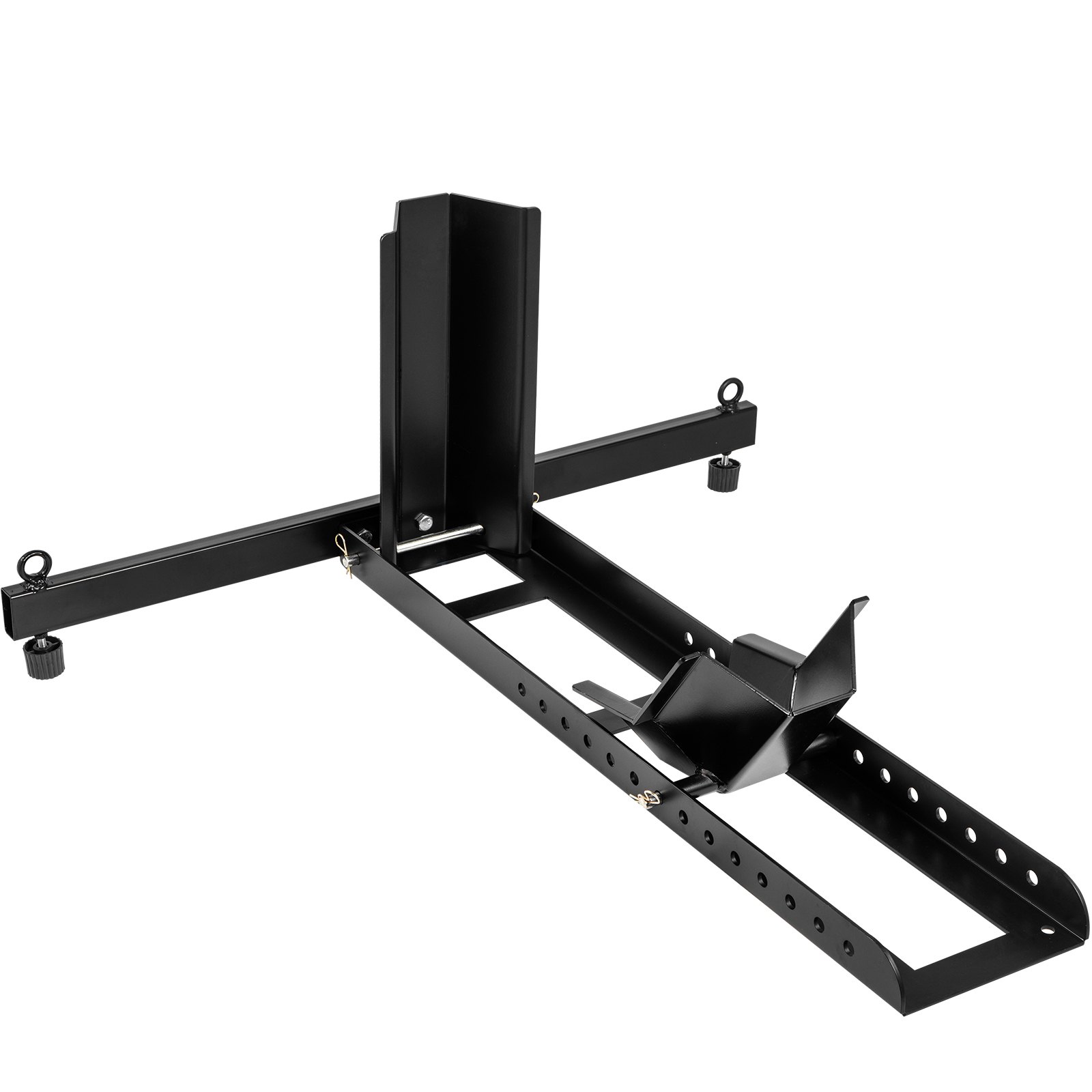 Calzo para llanta delantera de motocicleta VEVOR, soporte para rueda resistente de 1800 lbs, calzo delantero para motocicleta vertical negro para ruedas de 15 a 22 pulgadas, soporte para remolque de acero de alta calidad, con tubos estables y orificios ajustables