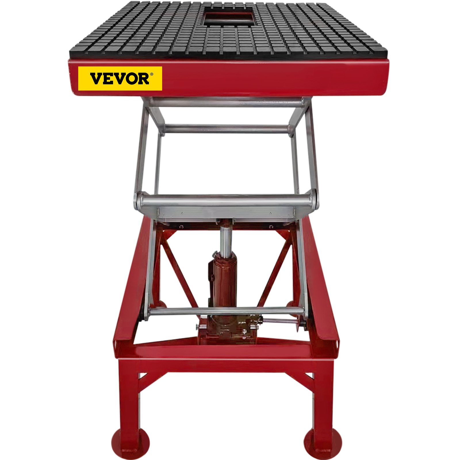 VEVOR Gato para motocicleta, gato hidráulico de tijera para motocicleta con capacidad de carga de 300 libras, mesa elevadora portátil, gato elevador ajustable para motocicleta, soporte elevador rojo para motocicleta
