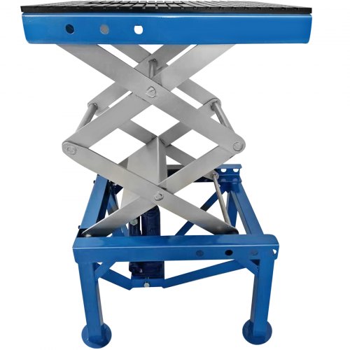 VEVOR 300LBS Gato para motocicleta, Gato hidráulico de tijera para motocicleta, Mesa elevadora portátil, Gato elevador ajustable para motocicleta, Soporte elevador para motocicleta azul