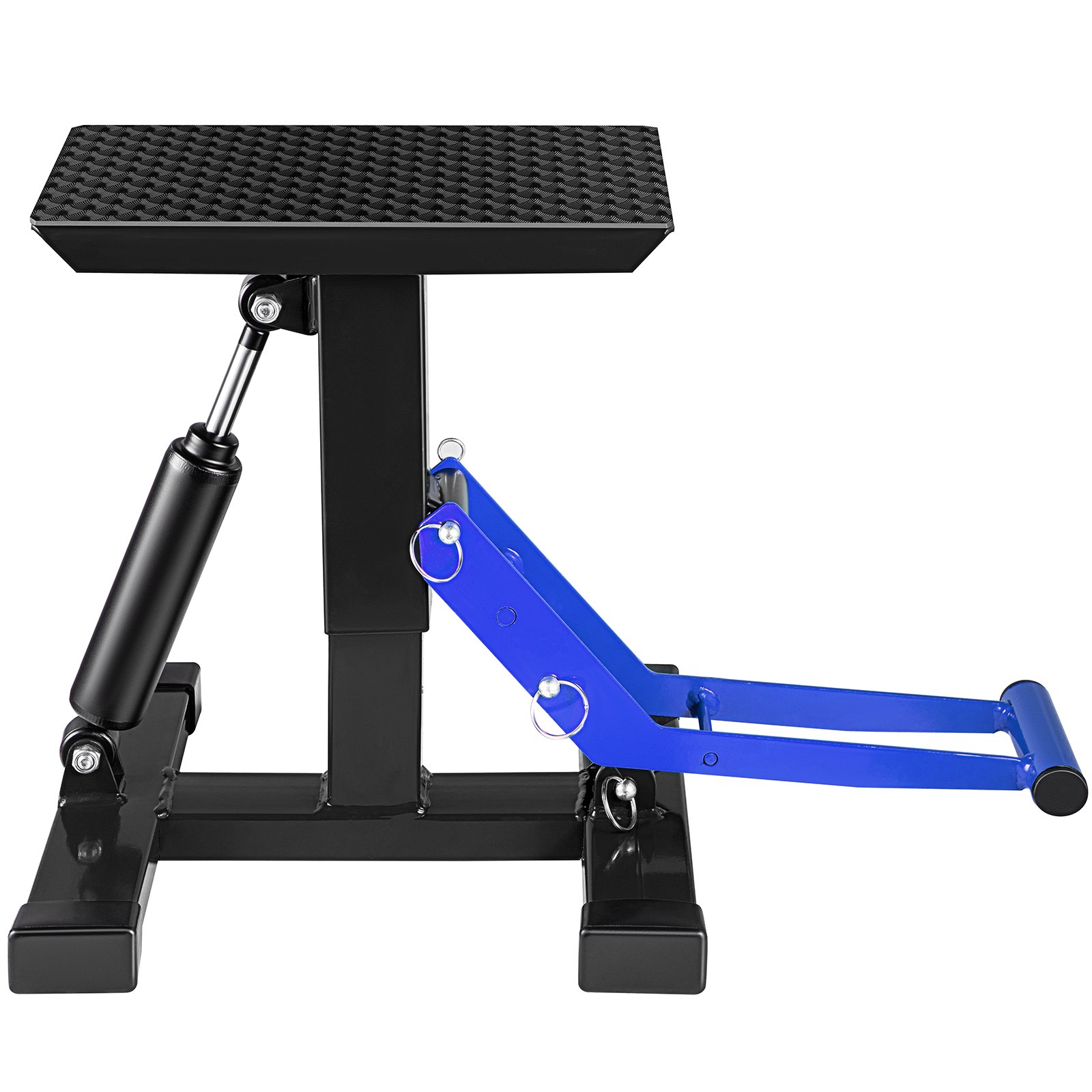 VEVOR Soporte de elevación para motocicleta, soporte de reparación de elevación de motocicleta resistente de 400 libras, soporte de elevación de acero ajustable de 9.0 a 16.5 pulgadas, soporte de mesa de mantenimiento para bicicleta de suciedad, soporte de elevación de altura de gato negro/azul