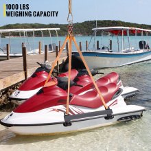 VEVOR Watercraft Lift Sling, 1000 libras de capacidad Jet Ski Lift Sling, 39'' Watercraft Sling con soportes de acero con recubrimiento de polvo resistente, correas de elevación de poliéster para embarcaciones personales, PWC, Jet Ski