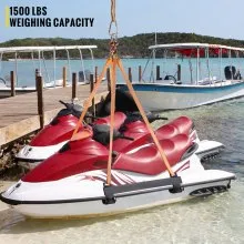 VEVOR Watercraft Lift Sling, 1500 libras de capacidad Jet Ski Lift Sling, 39'' Watercraft Sling con soportes de acero con recubrimiento de polvo resistente, correas de elevación de poliéster para embarcaciones personales, PWC, Jet Ski